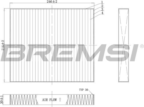 Bremsi FC0183C - Фільтр, повітря у внутрішній простір autocars.com.ua