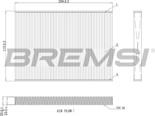 Bremsi FC0412A - Фільтр, повітря у внутрішній простір autocars.com.ua
