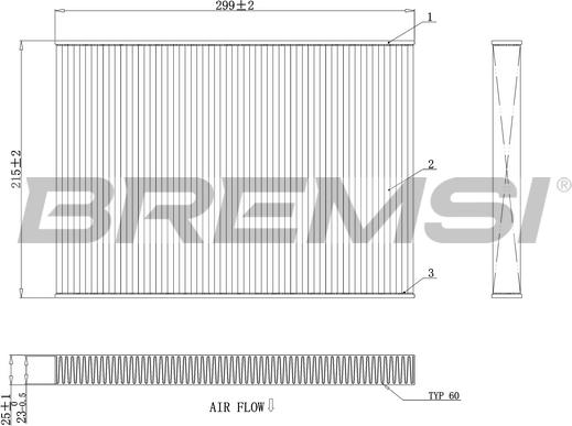 Bremsi FC0412 - Фільтр, повітря у внутрішній простір autocars.com.ua