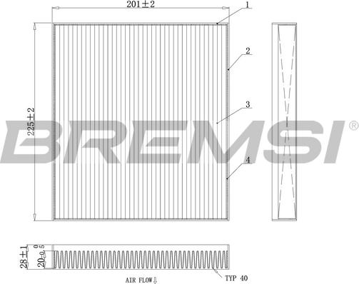 Bremsi FC0418C - Фільтр, повітря у внутрішній простір autocars.com.ua