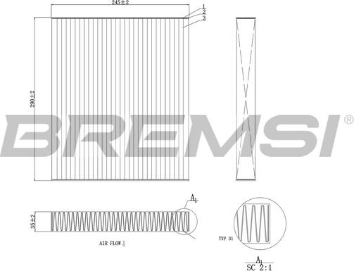 Bremsi FC0424C - Фильтр воздуха в салоне autodnr.net