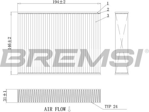 Bremsi FC0432A - Фільтр, повітря у внутрішній простір autocars.com.ua