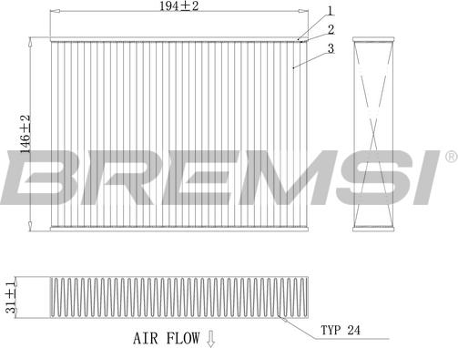 Bremsi FC0432C - Фільтр, повітря у внутрішній простір autocars.com.ua