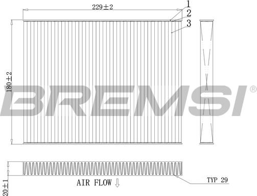 Bremsi FC0443C - Фільтр, повітря у внутрішній простір autocars.com.ua