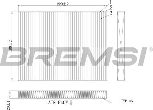 Bremsi FC0443 - Фільтр, повітря у внутрішній простір autocars.com.ua