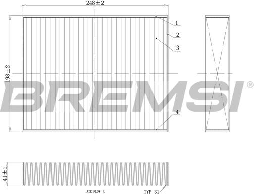 Bremsi FC0455C - Фільтр, повітря у внутрішній простір autocars.com.ua