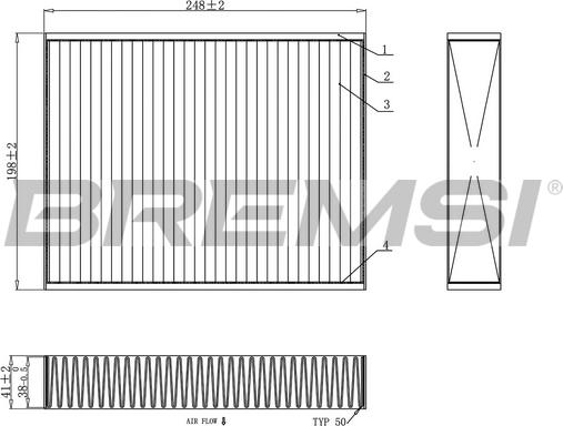 Bremsi FC0455 - Фільтр, повітря у внутрішній простір autocars.com.ua