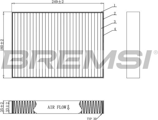 Bremsi FC0457C - Фільтр, повітря у внутрішній простір autocars.com.ua