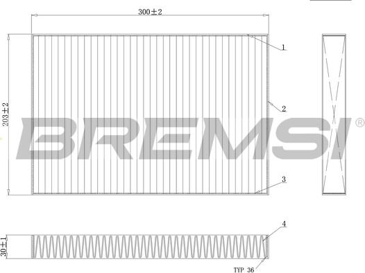 Bremsi FC0495C - Фільтр, повітря у внутрішній простір autocars.com.ua