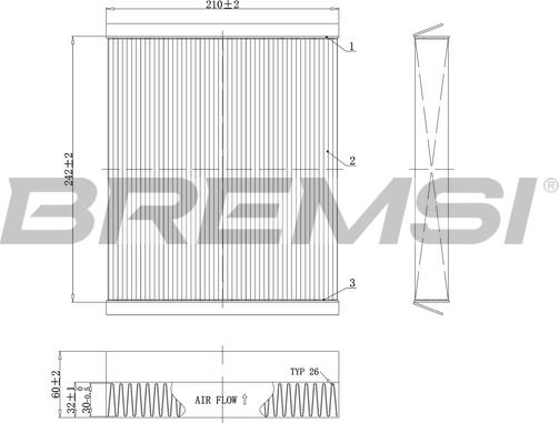 Bremsi FC0501C - Фільтр, повітря у внутрішній простір autocars.com.ua