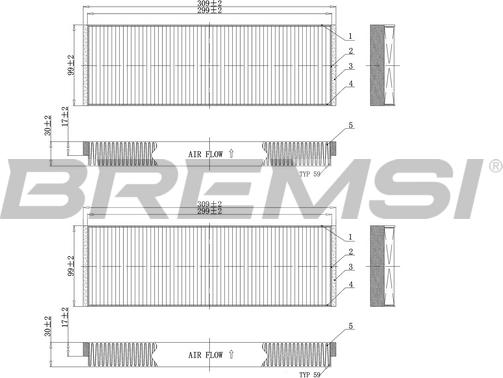 Bremsi FC0851 - Фільтр, повітря у внутрішній простір autocars.com.ua