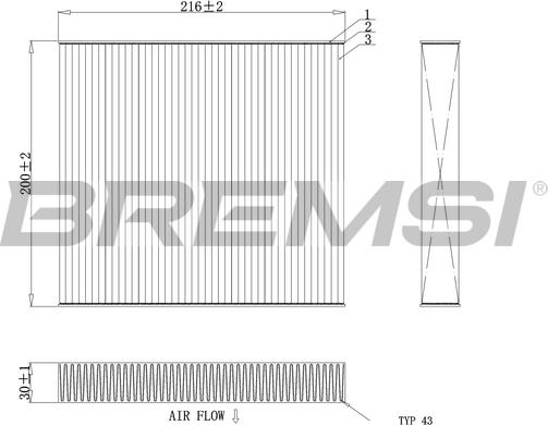 Bremsi FC0855 - Фільтр, повітря у внутрішній простір autocars.com.ua