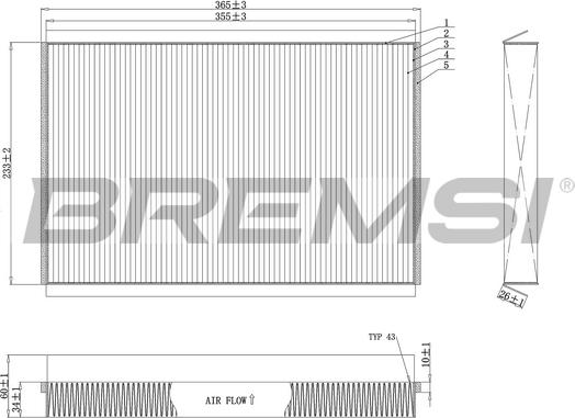 Bremsi FC0857C - Фільтр, повітря у внутрішній простір autocars.com.ua