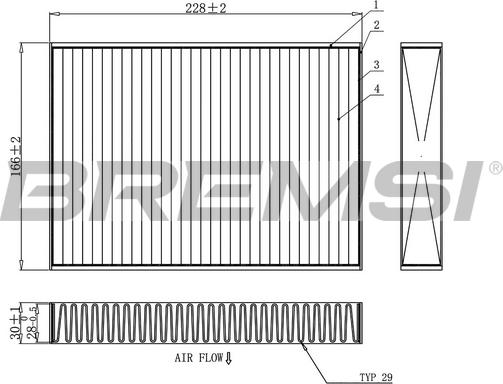 Bremsi FC0871A - Фільтр, повітря у внутрішній простір autocars.com.ua