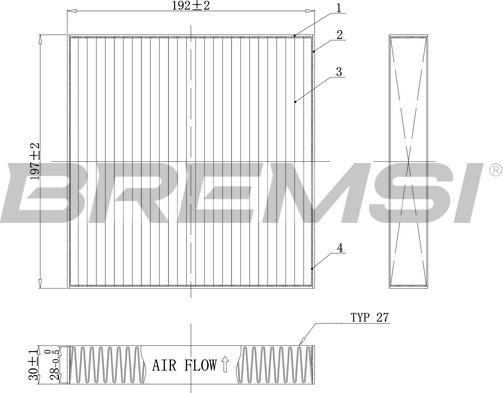Bremsi FC0898C - Фільтр, повітря у внутрішній простір autocars.com.ua