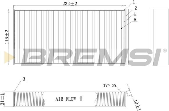 Bremsi FC0914C - Фільтр, повітря у внутрішній простір autocars.com.ua