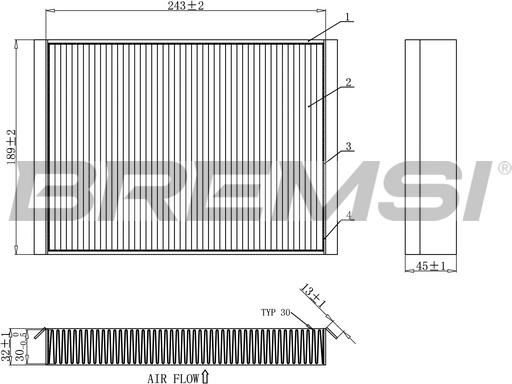 Bremsi FC0923C - Фільтр, повітря у внутрішній простір autocars.com.ua