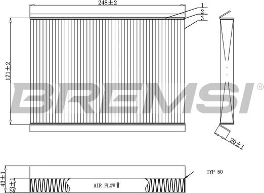 Bremsi FC0929 - Фільтр, повітря у внутрішній простір autocars.com.ua