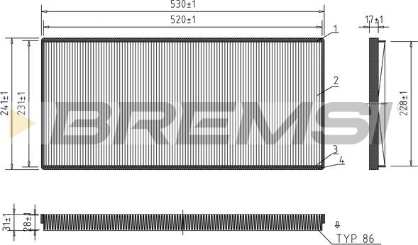 Bremsi FC1326 - Фільтр, повітря у внутрішній простір autocars.com.ua