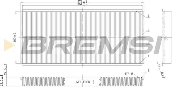 Bremsi FC1335C - Фільтр, повітря у внутрішній простір autocars.com.ua