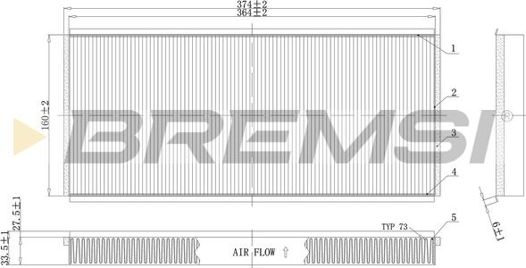 Bremsi FC1335 - Фільтр, повітря у внутрішній простір autocars.com.ua