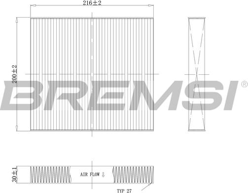 Bremsi FC1341C - Фільтр, повітря у внутрішній простір autocars.com.ua