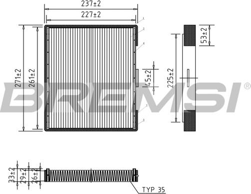 Bremsi FC1527 - Фільтр, повітря у внутрішній простір autocars.com.ua