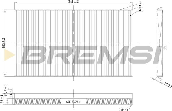 Bremsi FC1537C - Фільтр, повітря у внутрішній простір autocars.com.ua
