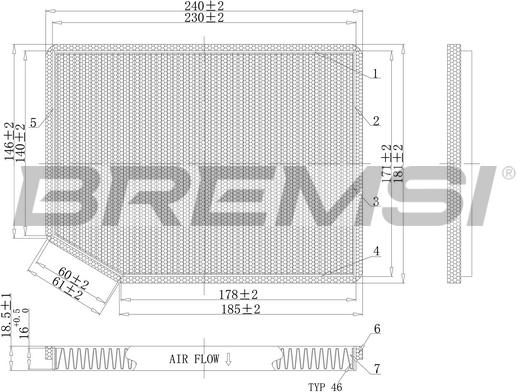 Bremsi FC1542 - Фільтр, повітря у внутрішній простір autocars.com.ua