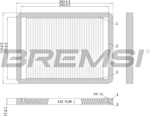 Bremsi FC1547C - Фильтр воздуха в салоне autodnr.net