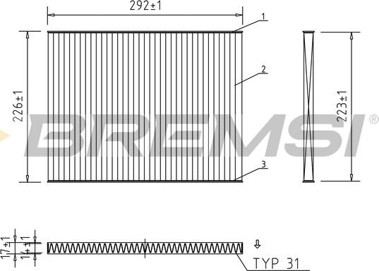 Bremsi FC1919C - Фільтр, повітря у внутрішній простір autocars.com.ua