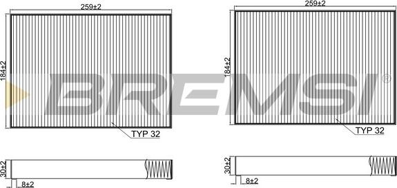 Bremsi FC2540C - Фільтр, повітря у внутрішній простір autocars.com.ua