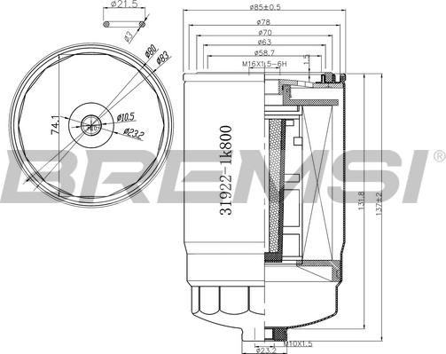 Bremsi FE0356 - Паливний фільтр autocars.com.ua