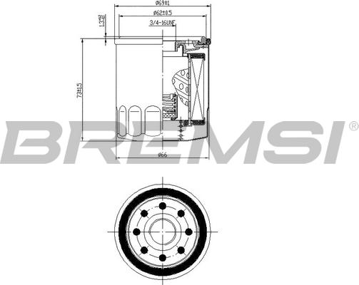 Bremsi FL0026 - Масляний фільтр autocars.com.ua