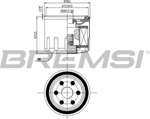 Bremsi FL0141 - Масляний фільтр autocars.com.ua