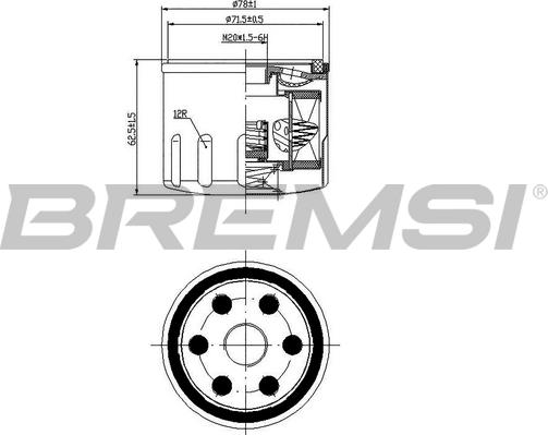 Bremsi FL0277 - Масляний фільтр autocars.com.ua