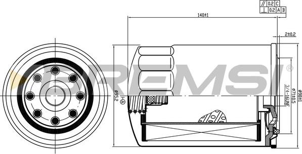 Bremsi FL1452 - Масляний фільтр autocars.com.ua