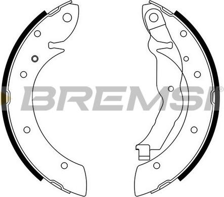 Bremsi GF0077 - Комплект гальм, барабанний механізм autocars.com.ua