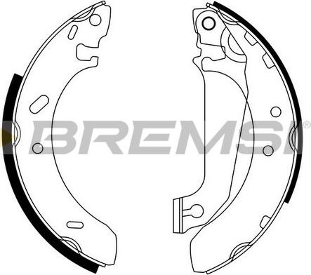 Bremsi GF0227 - Комплект гальм, барабанний механізм autocars.com.ua