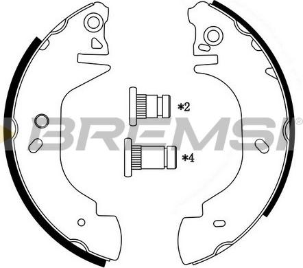 Bremsi GF0230 - Комплект гальм, барабанний механізм autocars.com.ua