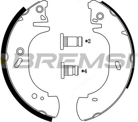 Bremsi GF0231 - Комплект гальм, барабанний механізм autocars.com.ua