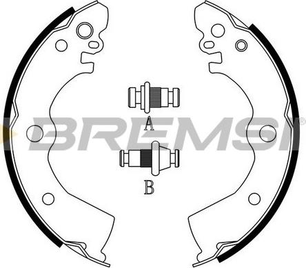 Bremsi GF0851 - Комплект гальм, барабанний механізм autocars.com.ua