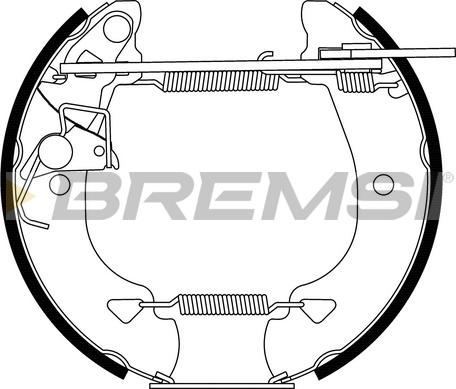 Bremsi GK0166 - Комплект тормозных колодок, барабанные autodnr.net