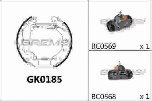 Bremsi GK0185 - Комплект тормозных колодок, барабанные autodnr.net