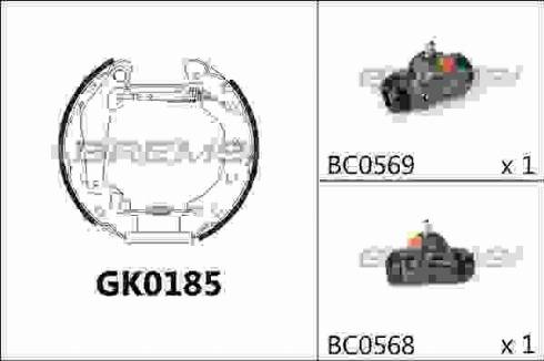 Bremsi GK0185 - Комплект гальм, барабанний механізм autocars.com.ua