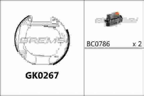 Bremsi GK0267 - Комплект гальм, барабанний механізм autocars.com.ua