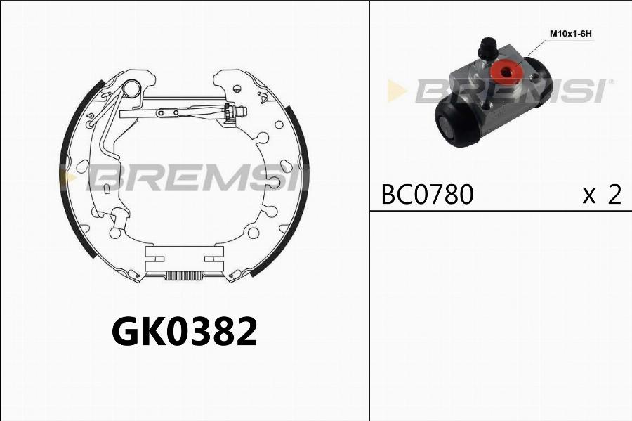 Bremsi GK0382 - Комплект тормозных колодок, барабанные autodnr.net