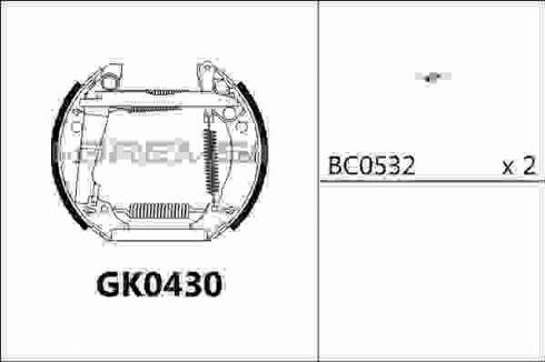 Bremsi GK0430 - Комплект гальм, барабанний механізм autocars.com.ua