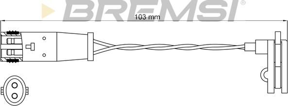 Bremsi WI0631 - Датчик гальмівних колодок Sprinter-Crafter 06- пер. 2 конт autocars.com.ua
