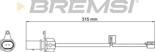 Bremsi WI0946 - Сигналізатор, знос гальмівних колодок autocars.com.ua